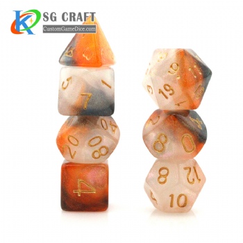 TQ02-6 3 Colors Swirl Chameleon Glitter Dice Set