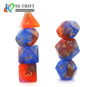 TQ02-7 3 Colors Swirl Chameleon Glitter Dice Set