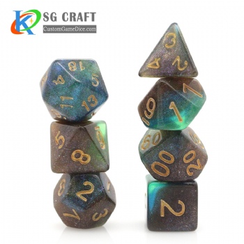 TQ02-8 3 Colors Swirl Chameleon Glitter Dice Set