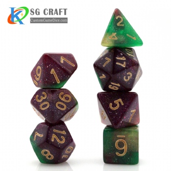 TQ02-11 3 Colors Swirl Chameleon Glitter Dice Set