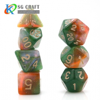 TQ02-15 3 Colors Swirl Chameleon Glitter Dice Set