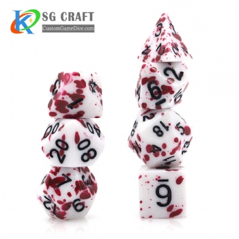 TQ01-5 Red Speckle Dice Set