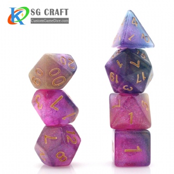 TQ02-16 3 Colors Swirl Chameleon Glitter Dice Set