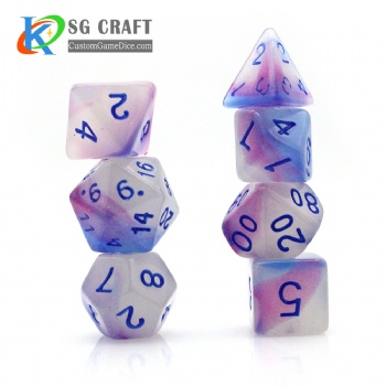 TQ02-17 3 Colors Swirl Chameleon Glitter Dice Set