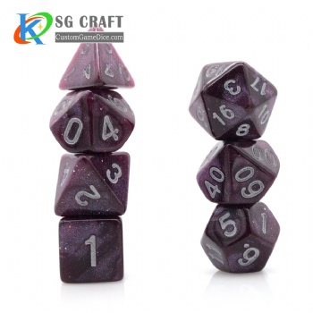 TQ03-5 Clear Chameleon Glitter Dice Set