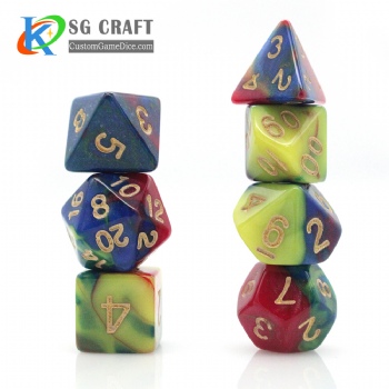 TQ04-1 3 Colors Swirl Dice Set