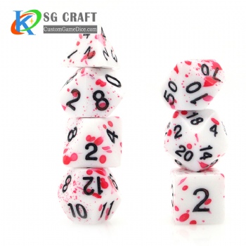 TQ01-1 Red Speckle Dice Set