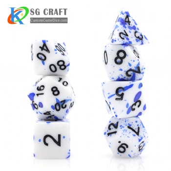 TQ01-2 Blue Speckle Dice Set