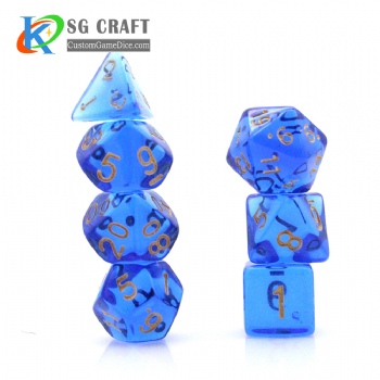 TQ10-1 Transparent Dice Set (Single Color)