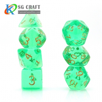 TQ10-2 Transparent Dice Set (Single Color)