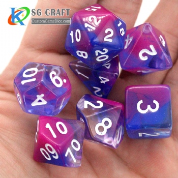 TQ11-3 Transparent Dice Set (2 Colors Swirl)