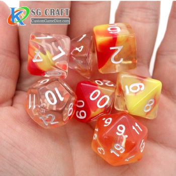 TQ11-6 Transparent Dice Set (2 Colors Swirl)