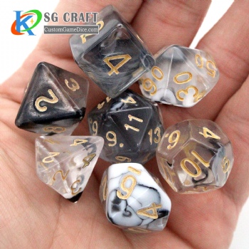 TQ11-7 Transparent Dice Set (2 Colors Swirl)