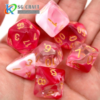 TQ11-8 Transparent Dice Set (2 Colors Swirl)