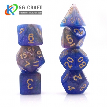 TQ02-13 Colors Swirl Chameleon Glitter Dice Set