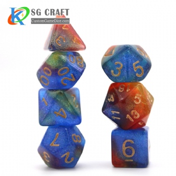 TQ02-3 3 Colors Swirl Chameleon Glitter Dice Set