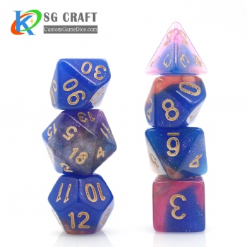 TQ02-4 3 Colors Swirl Chameleon Glitter Dice Set