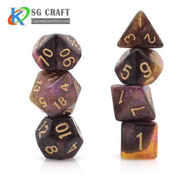 TQ02-5 3 Colors Swirl Chameleon Glitter Dice Set