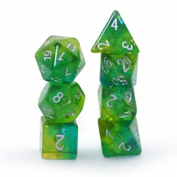 Plastic dice set, dice design